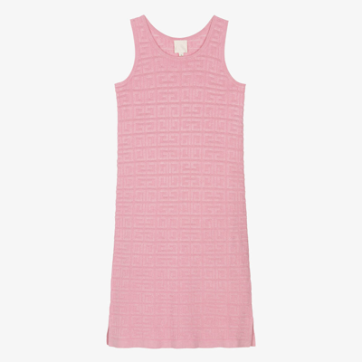 Shop Givenchy Teen Girls Pink 4g Knitted Midi Dress
