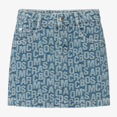Shop Marc Jacobs Girls Blue Jacquard Denim Skirt