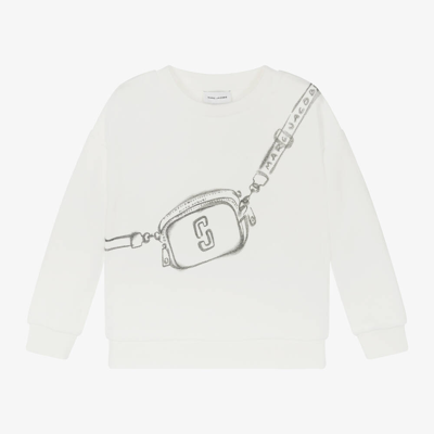 Shop Marc Jacobs Girls Ivory Snapshot Bag Print Sweatshirt