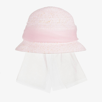 Shop Lapin House Baby Girls Pink Straw Hat