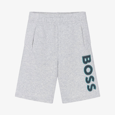 Shop Hugo Boss Boss Teen Boys Grey Marl Jersey Shorts