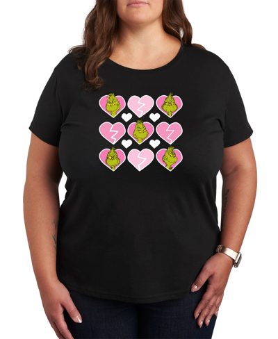 Shop Air Waves Trendy Plus Size Grinch Valentine's Day Graphic T-shirt In Black