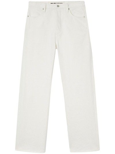 Shop Jil Sander White High-rise Straight-leg Jeans