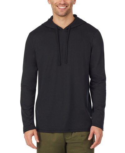 Shop Cuddl Duds Men's Far-infrared Enhance Sleep Hooded Sweatshirt In Black