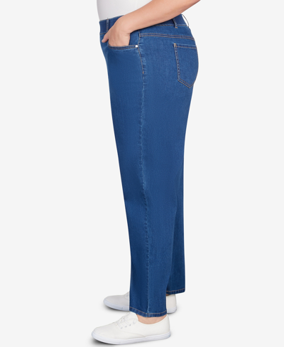 Shop Alfred Dunner Plus Size In Full Bloom Short Length Pants In Denim