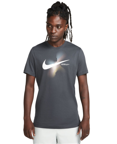 Shop Nike Men's Sportswear Logo Graphic T-shirt In Anthracite