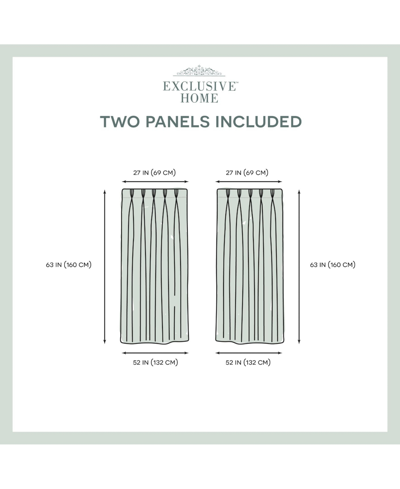 Exclusive Home Curtains Velvet Heavyweight Pinch Pleat Curtain Panel Pair, 27" X 63" In Light Past