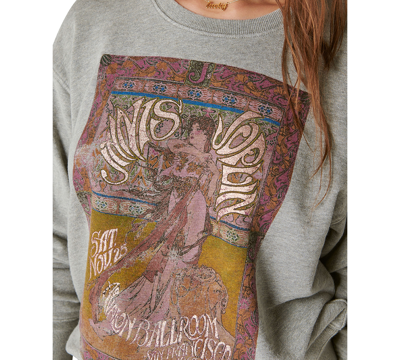 Shop Lucky Brand Women's Janis Joplin Poster Cotton Sweatshirt In Heather Grey
