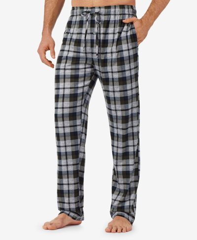Shop Cuddl Duds Men's Far-infrared Enhance Sleep Drawstring Pants In Gray Plaid