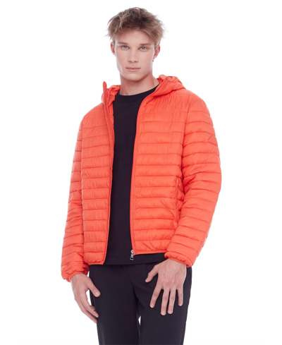 Shop Alpine North Men's Yoho Lightweight Packable Puffer Jacket & Bag In Tangerine