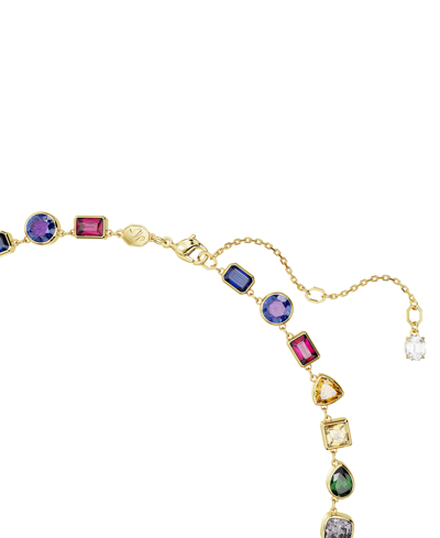Swarovski Gold-tone Stilla Multicolor Crystal All Around Necklace, 15" + 2-3/4" Extender In Multicolored