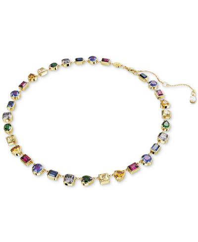 Swarovski Gold-tone Stilla Multicolor Crystal All Around Necklace, 15" + 2-3/4" Extender In Multicolored