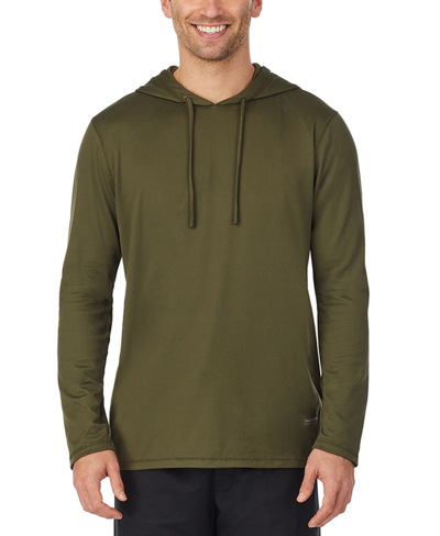 Shop Cuddl Duds Men's Far-infrared Enhance Sleep Hooded Sweatshirt In Olive