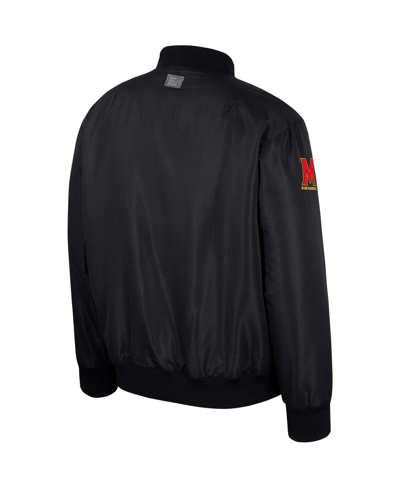 Shop Colosseum Men's  Black Maryland Terrapins Full-zip Bomber Jacket