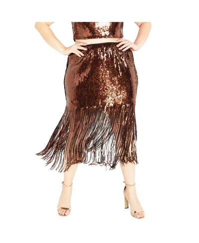 Shop City Chic Womens Savanna Skirt In Brown