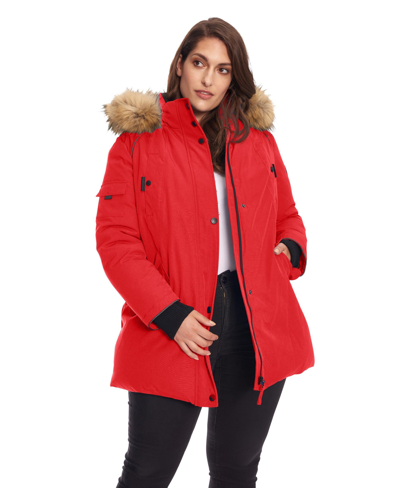 Shop Alpine North Plus Size Glacier Parka Winter Jacket In Crimson
