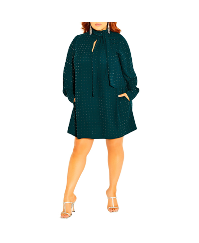 Shop City Chic Plus Size Nailhead Tunic In Green