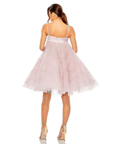 Shop Mac Duggal Women's Bow Front Tulle Mini Dress In Rose