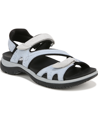 Shop Dr. Scholl's Women's Adelle 2 Ankle Strap Sandals In Summer Blue Fabric