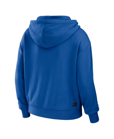 Wear By Erin Andrews Women's  Royal, White New York Mets Color Block Full-zip Hoodie In Royal,white