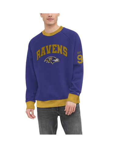 Shop Tommy Hilfiger Men's  Purple Baltimore Ravens Reese Raglan Tri-blend Pullover Sweatshirt