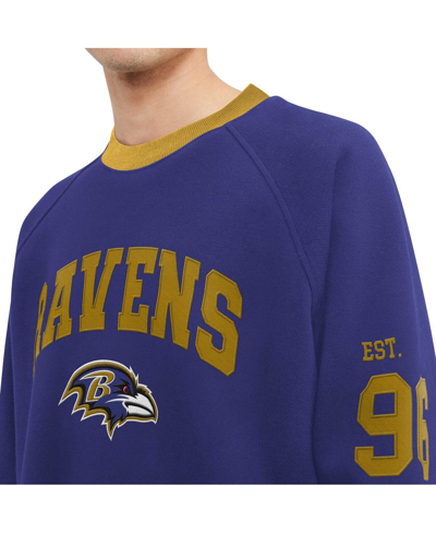 Tommy Hilfiger Men's  Purple Baltimore Ravens Reese Raglan Tri-blend Pullover Sweatshirt In Purple