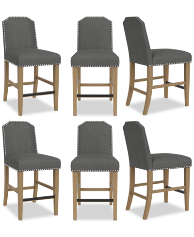 Macy's Hinsen 6pc Counter Height Chair Set In Slate