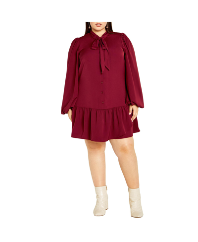 Shop City Chic Plus Size Charlie Dress In Red