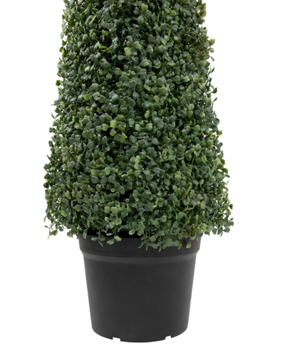 Shop Northlight 4' Artificial Two-tone Boxwood Topiary Tree With Round Pot Unlit In Green