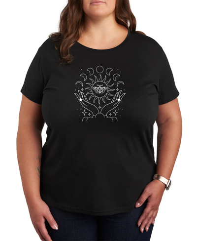 Shop Air Waves Trendy Plus Size Cosmic Graphic T-shirt In Black