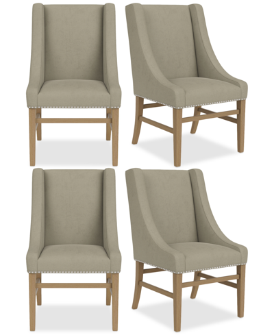 Shop Macy's Eryk 4pc Host Chair Set In Sand