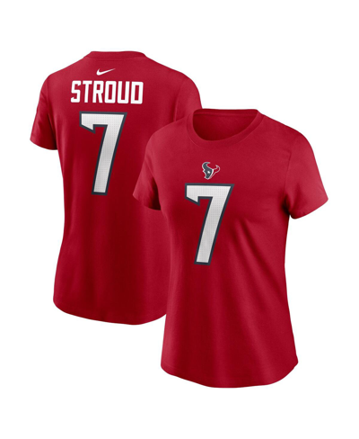 Shop Nike Women's  C.j. Stroud Red Houston Texans Player Name And Number T-shirt