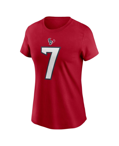 Shop Nike Women's  C.j. Stroud Red Houston Texans Player Name And Number T-shirt