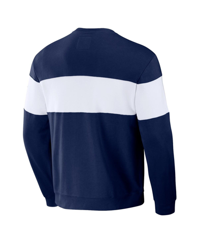 Shop Fanatics Men's Darius Rucker Collection By  Navy Milwaukee Brewers Stripe Pullover Sweatshirt