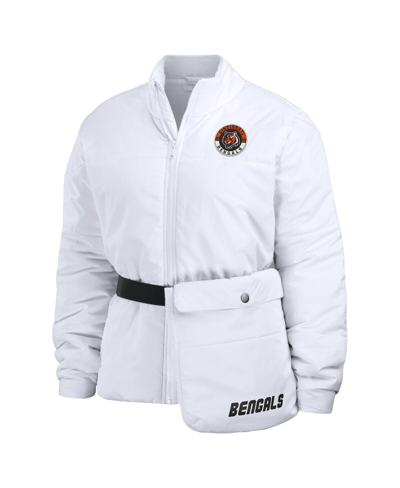 Shop Wear By Erin Andrews Women's  White Cincinnati Bengals Packaway Full-zip Puffer Jacket