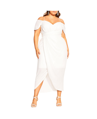 Shop City Chic Plus Size Entwine Maxi Dress In Ivory
