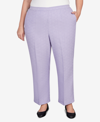 Shop Alfred Dunner Plus Size Isn't It Romantic Spring Flat Front Short Length Pull On Pants In Lilac