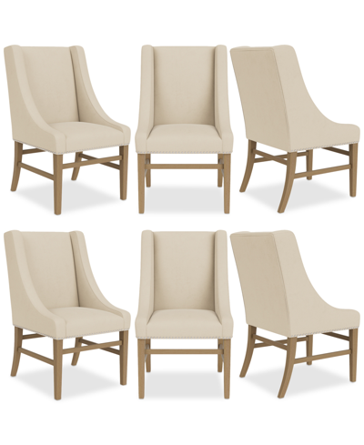 Shop Macy's Eryk 6pc Host Chair Set In Ivory