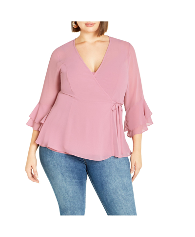Shop City Chic Plus Size Charlie Top In Pink