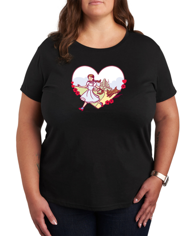Shop Air Waves Trendy Plus Size Wizard Of oz Valentine's Day Graphic T-shirt In Black