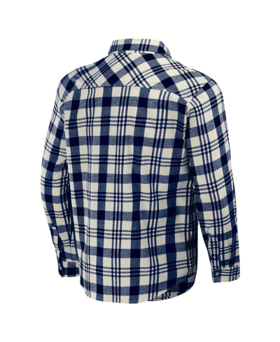 Fanatics Men's Darius Rucker Collection By  Navy Cleveland Guardians Plaid Flannel Button-up Shirt In Navy
