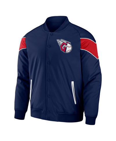 Fanatics Men's Darius Rucker Collection By  Navy Cleveland Guardians Baseball Raglan Full-snap Jacket In Navy