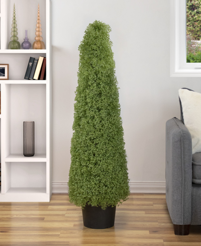 Shop Northlight 4' Artificial Boxwood Cone Topiary Tree With Round Pot Unlit In Green