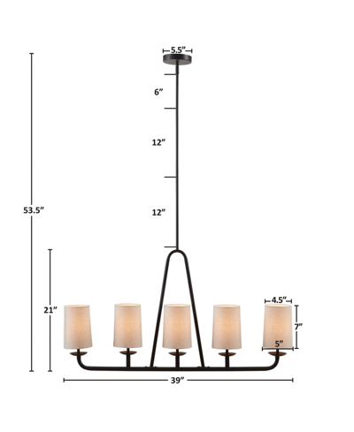 Ink+ivy Serenitie 5-light Linear Chandelier In Bronze