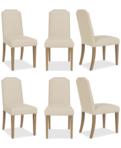 Shop Macy's Hinsen 6pc Dining Chair Set In Ivory