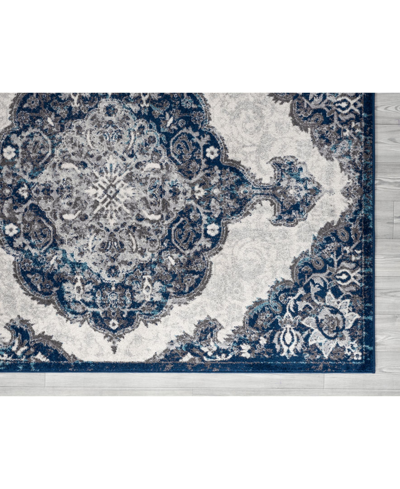 Shop Amer Rugs Alexandria Alx-86 Ivory/navy 4' X 6' Area Rug In Ivory,navy