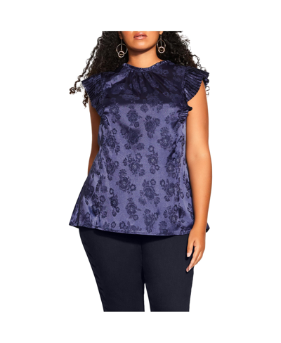 Shop City Chic Plus Size Ophelia Top In Navy