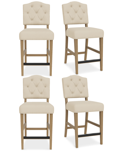 Shop Macy's Jesilyn 4pc Counter Height Chair Set In Ivory