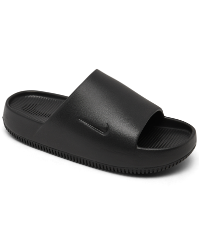 Shop Nike Women's Calm Slide Sandals From Finish Line In Black