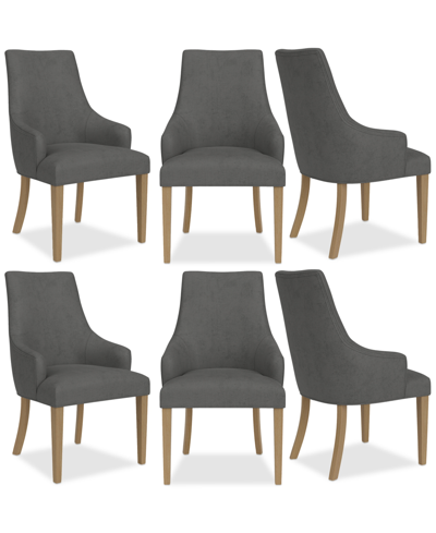 Shop Macy's Nelin 6pc Dining Chair Set In Ivory